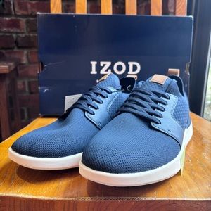 IZOD mens Bannister memory foam lace up sneaker shoes navy 11